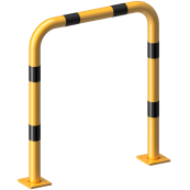 Anti-nudge hoop | removable | steel tube  76 mm | yellow / black | total width: 1000 mm | height above ground: 1150 mm